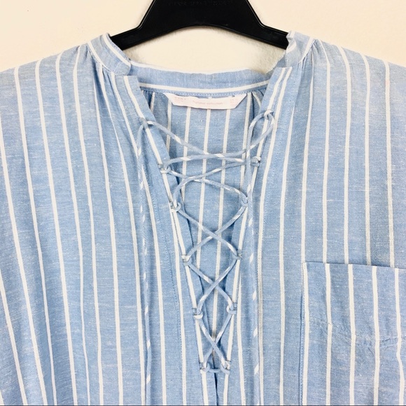 Zara Lace-Up Striped Oversized Tunic Top - Picture 4 of 6